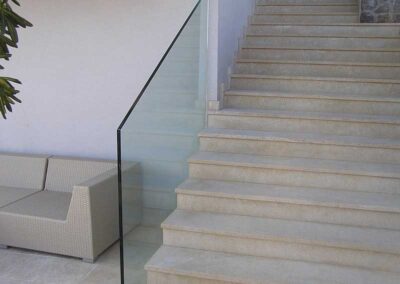 pontmegfogásos üveg lépcső korlát